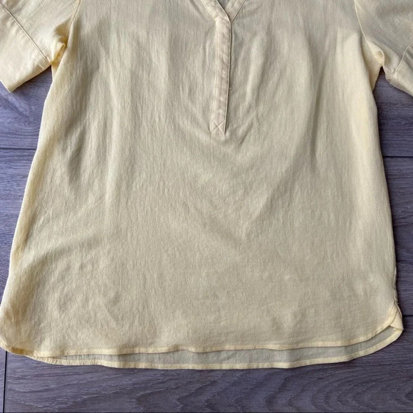 Chico’s Baby Yellow Soft Cotton  V Neck Blouse - Picture 8 of 13